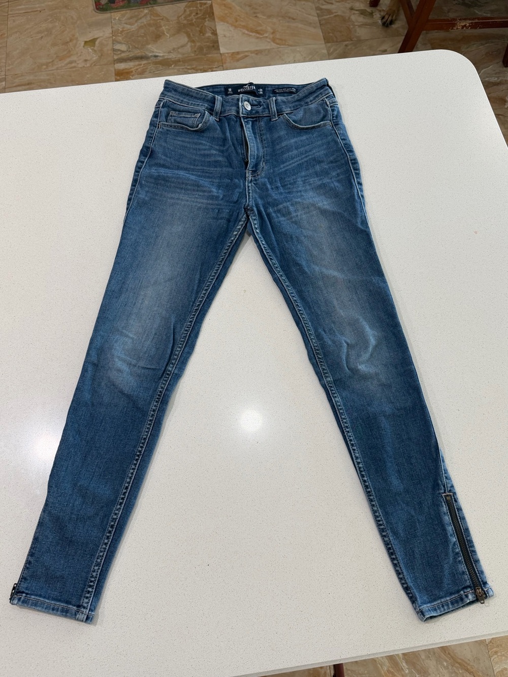 Hollister High-Rise Crop Super Skinny Jeans - Dark Blue